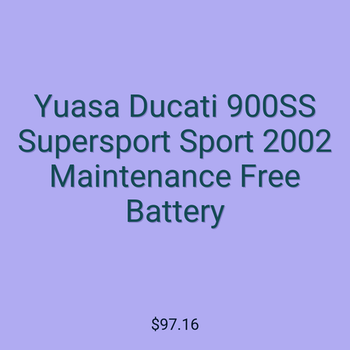 Yuasa Ducati 900SS Supersport Sport 2002 Maintenance Free Battery