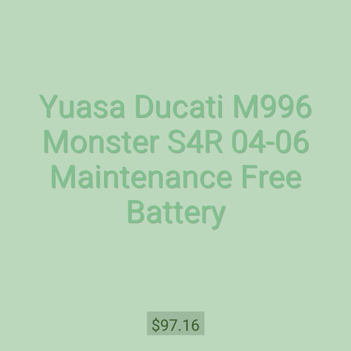 Yuasa Ducati M996 Monster S4R 04-06 Maintenance Free Battery