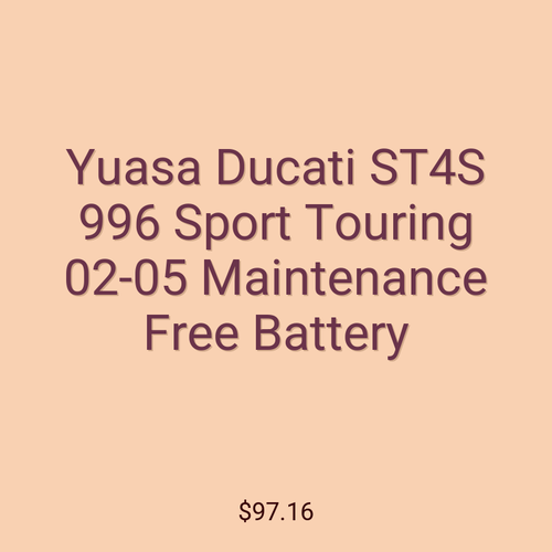 Yuasa Ducati ST4S 996 Sport Touring 02-05 Maintenance Free Battery