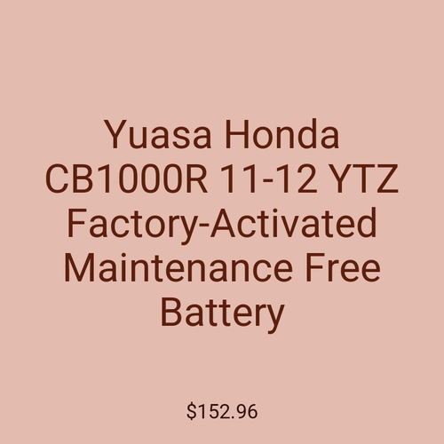 Yuasa Honda CB1000R 11-12 YTZ Factory-Activated Maintenance Free Battery
