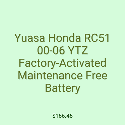 Yuasa Honda RC51 00-06 YTZ Factory-Activated Maintenance Free Battery