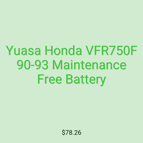Yuasa Honda VFR750F 90-93 Maintenance Free Battery