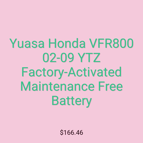 Yuasa Honda VFR800 02-09 YTZ Factory-Activated Maintenance Free Battery