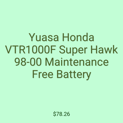 Yuasa Honda VTR1000F Super Hawk 98-00 Maintenance Free Battery