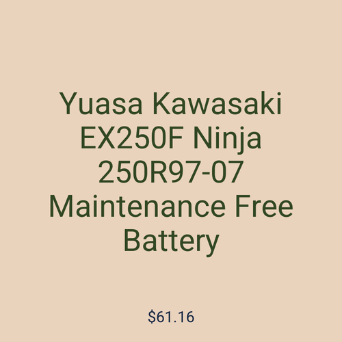 Yuasa Kawasaki EX250F Ninja 250R97-07 Maintenance Free Battery