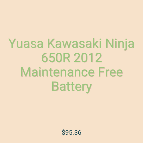 Yuasa Kawasaki Ninja 650R 2012 Maintenance Free Battery
