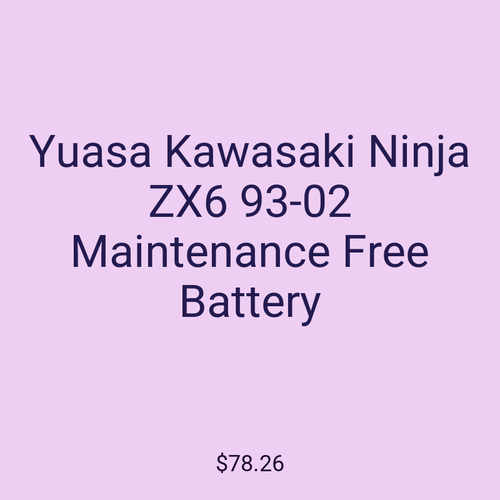 Yuasa Kawasaki Ninja ZX6 93-02 Maintenance Free Battery