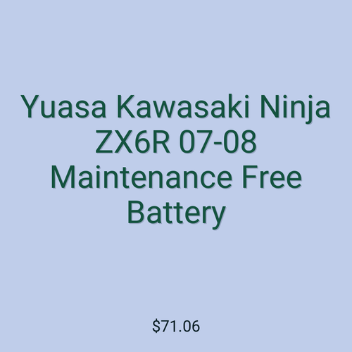 Yuasa Kawasaki Ninja ZX6R 07-08 Maintenance Free Battery