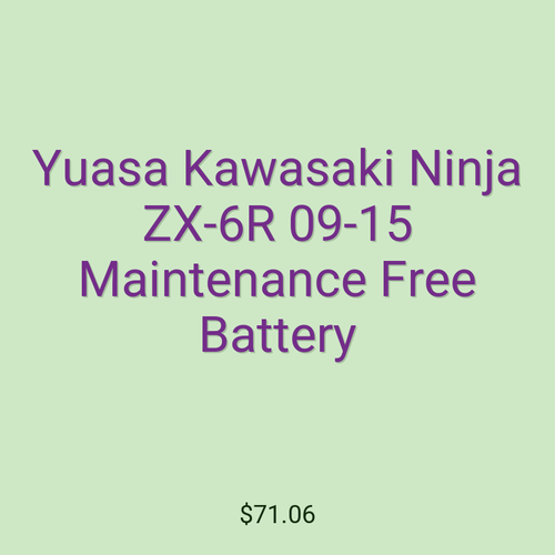 Yuasa Kawasaki Ninja ZX-6R 09-15 Maintenance Free Battery