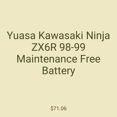 Yuasa Kawasaki Ninja ZX6R 98-99 Maintenance Free Battery