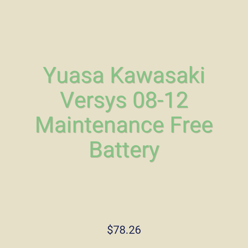 Yuasa Kawasaki Versys 08-12 Maintenance Free Battery