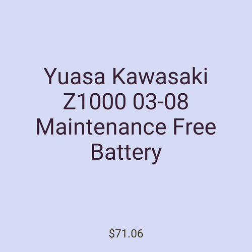 Yuasa Kawasaki Z1000 03-08 Maintenance Free Battery