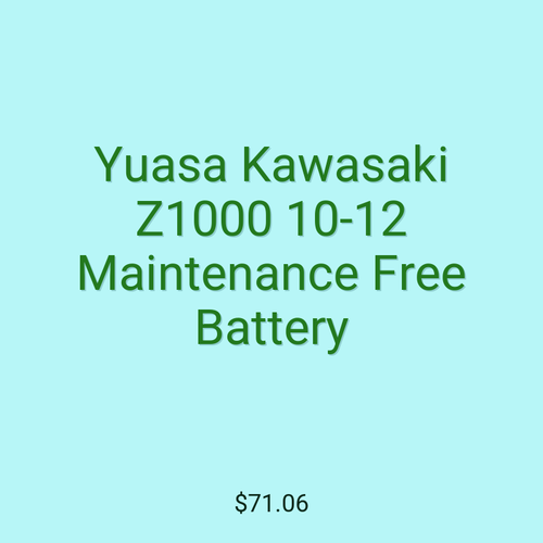 Yuasa Kawasaki Z1000 10-12 Maintenance Free Battery