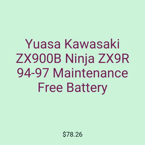 Yuasa Kawasaki ZX900B Ninja ZX9R 94-97 Maintenance Free Battery