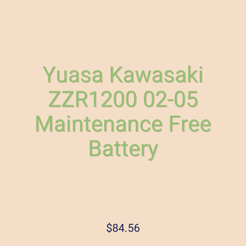 Yuasa Kawasaki ZZR1200 02-05 Maintenance Free Battery