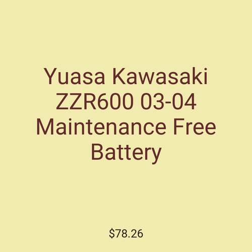 Yuasa Kawasaki ZZR600 03-04 Maintenance Free Battery