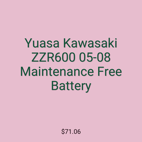 Yuasa Kawasaki ZZR600 05-08 Maintenance Free Battery
