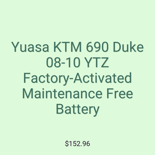 Yuasa KTM 690 Duke 08-10 YTZ Factory-Activated Maintenance Free Battery