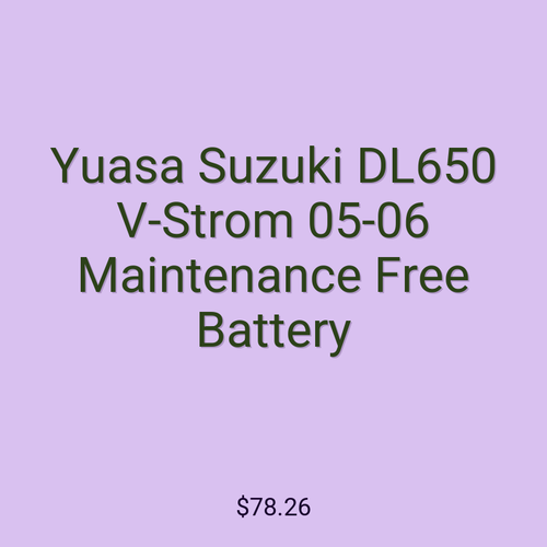 Yuasa Suzuki DL650 V-Strom 05-06 Maintenance Free Battery