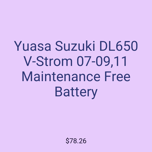Yuasa Suzuki DL650 V-Strom 07-09,11 Maintenance Free Battery