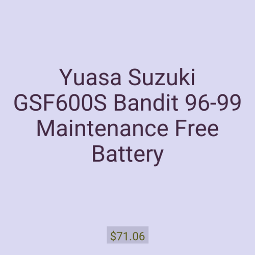 Yuasa Suzuki GSF600S Bandit 96-99 Maintenance Free Battery