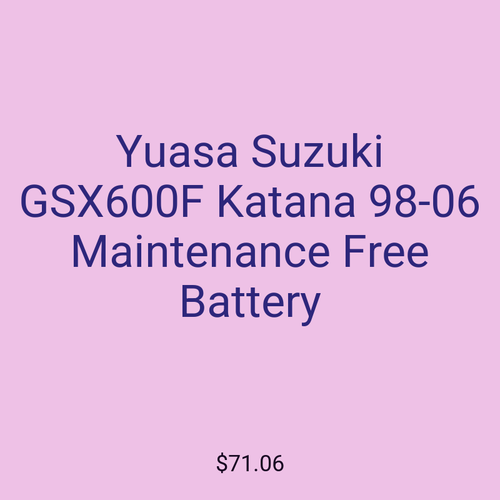 Yuasa Suzuki GSX600F Katana 98-06 Maintenance Free Battery