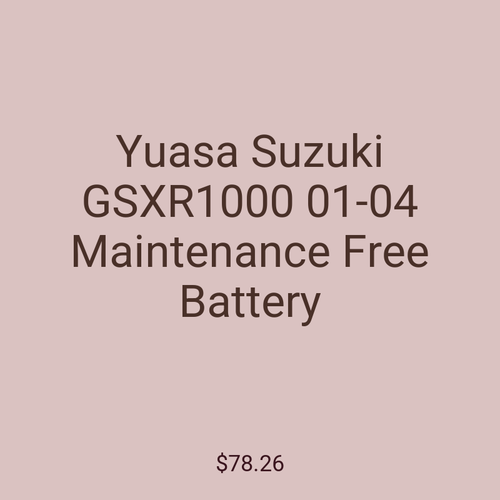 Yuasa Suzuki GSXR1000 01-04 Maintenance Free Battery