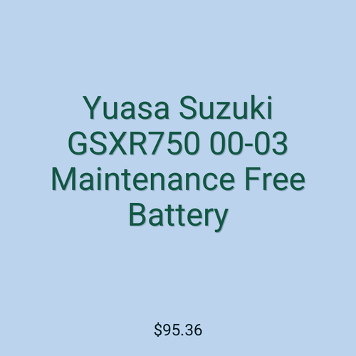 Yuasa Suzuki GSXR750 00-03 Maintenance Free Battery
