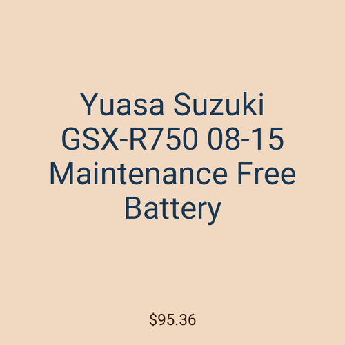 Yuasa Suzuki GSX-R750 08-15 Maintenance Free Battery