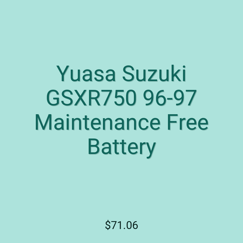 Yuasa Suzuki GSXR750 96-97 Maintenance Free Battery