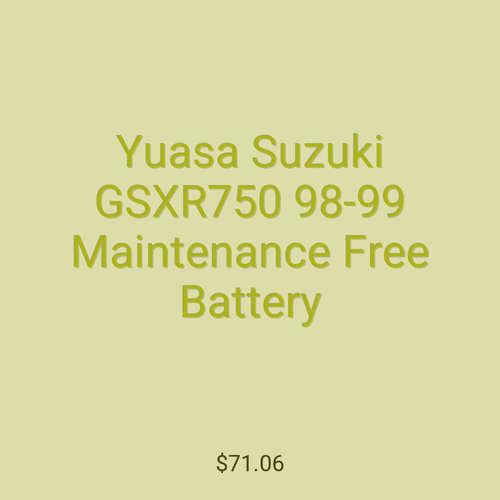 Yuasa Suzuki GSXR750 98-99 Maintenance Free Battery