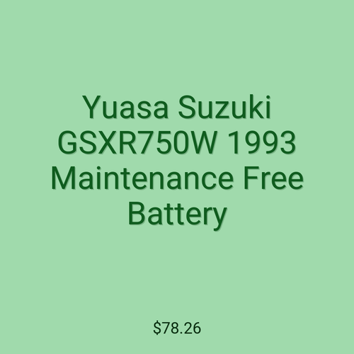 Yuasa Suzuki GSXR750W 1993 Maintenance Free Battery
