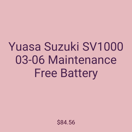 Yuasa Suzuki SV1000 03-06 Maintenance Free Battery