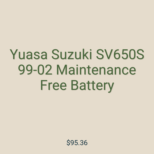 Yuasa Suzuki SV650S 99-02 Maintenance Free Battery