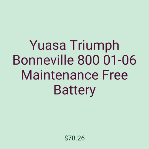 Yuasa Triumph Bonneville 800 01-06 Maintenance Free Battery