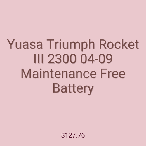 Yuasa Triumph Rocket III 2300 04-09 Maintenance Free Battery