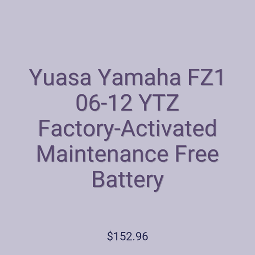 Yuasa Yamaha FZ1 06-12 YTZ Factory-Activated Maintenance Free Battery