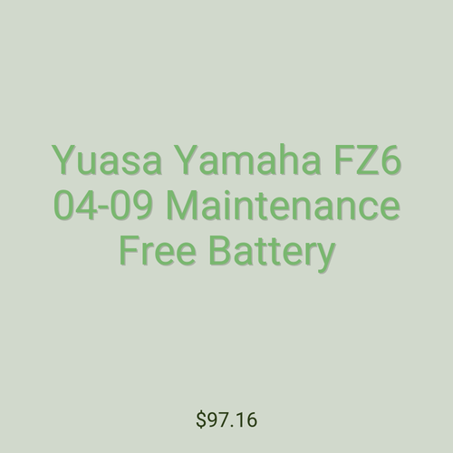 Yuasa Yamaha FZ6 04-09 Maintenance Free Battery