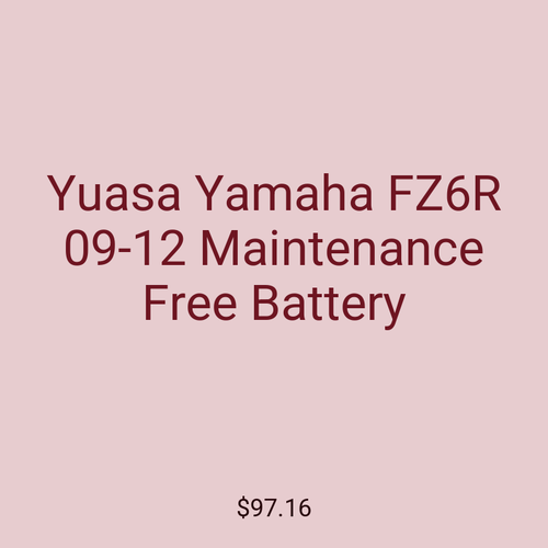 Yuasa Yamaha FZ6R 09-12 Maintenance Free Battery