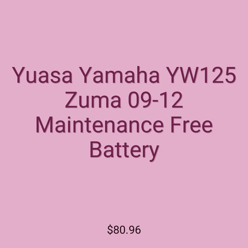 Yuasa Yamaha YW125 Zuma 09-12 Maintenance Free Battery