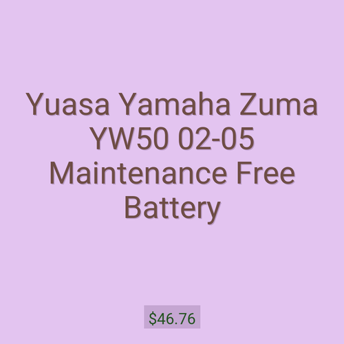 Yuasa Yamaha Zuma YW50 02-05 Maintenance Free Battery