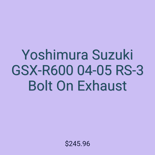 Yoshimura Suzuki GSX-R600 04-05 RS-3 Bolt On Exhaust