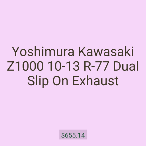Yoshimura Kawasaki Z1000 10-13 R-77 Dual Slip On Exhaust