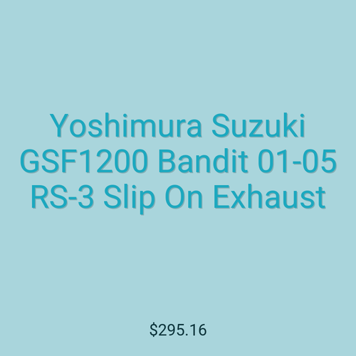 Yoshimura Suzuki GSF1200 Bandit 01-05 RS-3 Slip On Exhaust