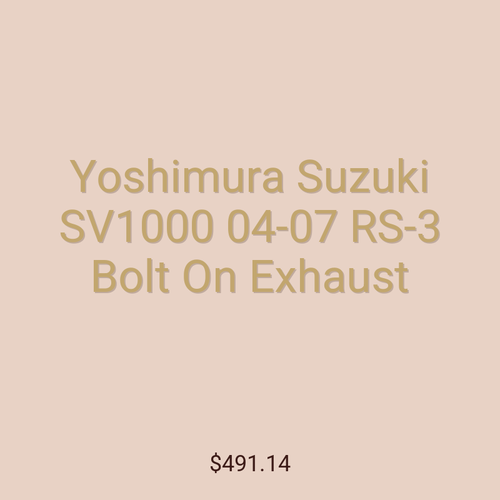 Yoshimura Suzuki SV1000 04-07 RS-3 Bolt On Exhaust