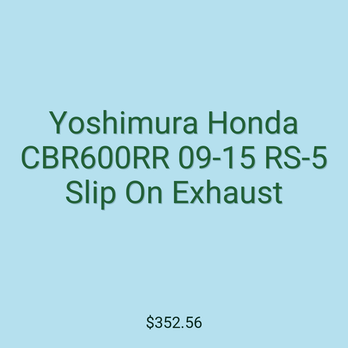 Yoshimura Honda CBR600RR 09-15 RS-5 Slip On Exhaust