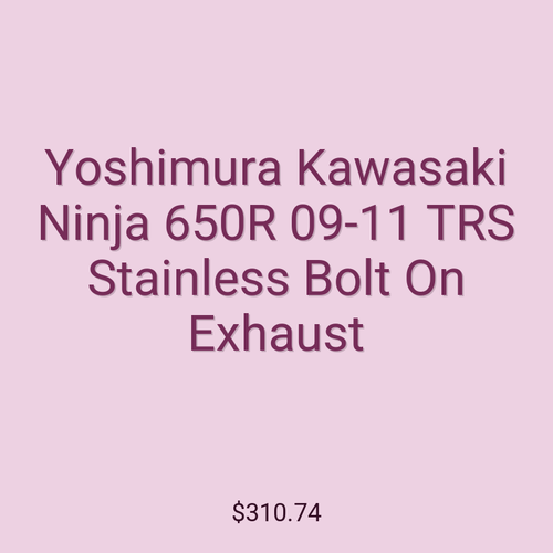 Yoshimura Kawasaki Ninja 650R 09-11 TRS Stainless Bolt On Exhaust