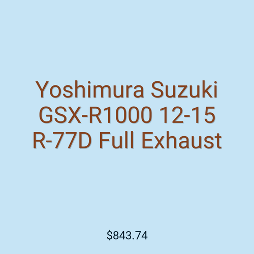 Yoshimura Suzuki GSX-R1000 12-15 R-77D Full Exhaust