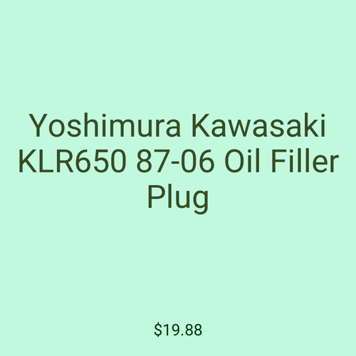 Yoshimura Kawasaki KLR650 87-06 Oil Filler Plug
