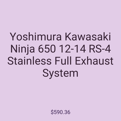 Yoshimura Kawasaki Ninja 650 12-14 RS-4 Stainless Full Exhaust System